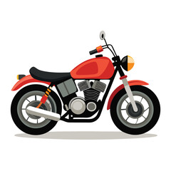 Obraz premium Classic Red Motorcycle Illustration Vintage Style Motorbike Design Two Wheels Transportation Vehicle