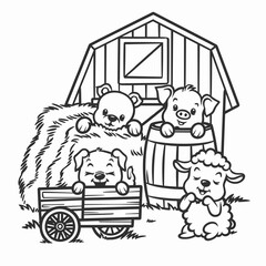 kdp cover, cover, book cover, cartoon illustration, cute coloring book cover, cute kids illustration, cartoon cover, kawaii coloring, easy and bold, kawaii cover, cozy, cozy cover, fuzzy, hygge, color