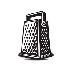 Black Color Grater Silhouette Vector Illustration, Solid White Background