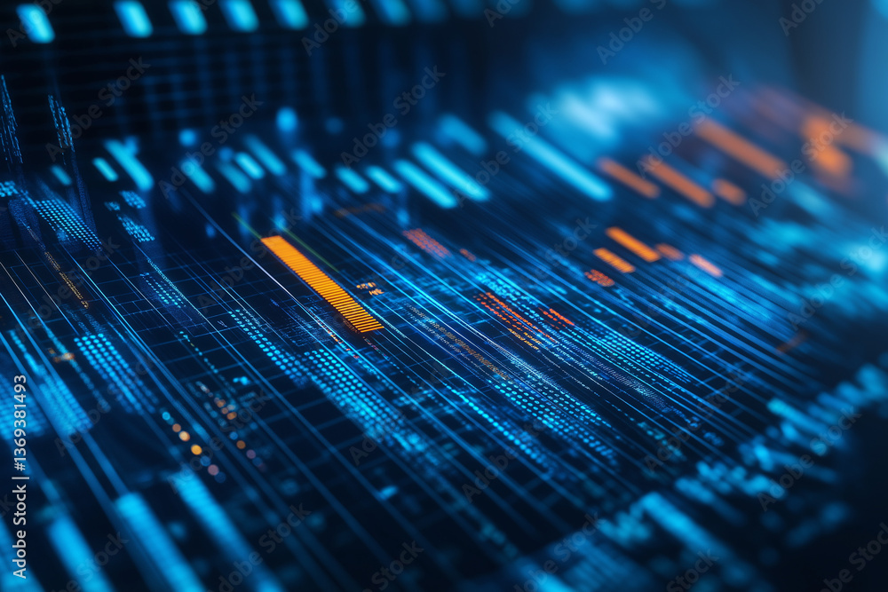 Poster digital analytics data visualization, financial schedule
