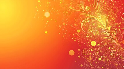 An abstract floral pattern presented with warm colors and bright details