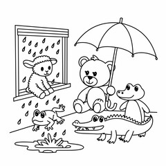 kdp cover, cover, book cover, cartoon illustration, cute coloring book cover, cute kids illustration, cartoon cover, kawaii coloring, easy and bold, kawaii cover, cozy, cozy cover, fuzzy, hygge, color