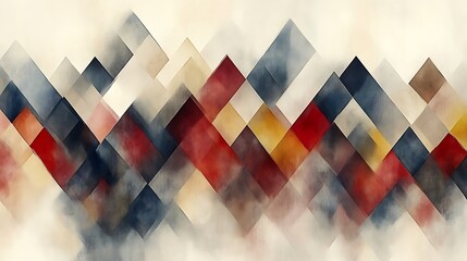 Abstract Mountain Range Watercolor Geometric Design