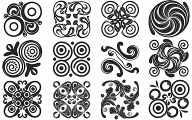 pattern, seamless, vector, circle, wallpaper, design, texture, art, illustration, swirl, decoration, ornament, round, black, spiral, fabric, style, geometric, retro, shape, textile, tile, flower, pape