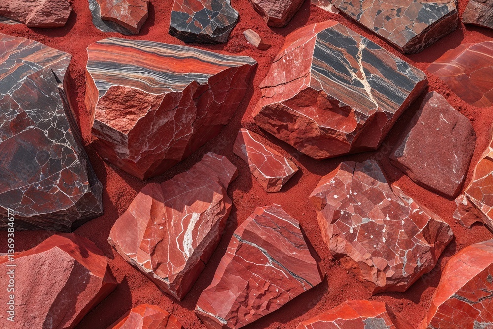 Poster vibrant red sandstone unique textured patterns elegant color variations