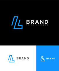Modern Minimalist Blue Letter L Logo Design Variations