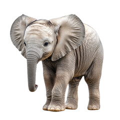 Obraz premium Baby elephant standing isolated on white background