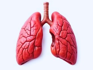 Human lungs isolated on white background excellent for medical and educational marketing