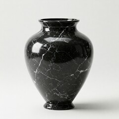 Marble vase on black background