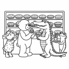 kdp cover, cover, book cover, cartoon illustration, cute coloring book cover, cute kids illustration, cartoon cover, kawaii coloring, easy and bold, kawaii cover, cozy, cozy cover, fuzzy, hygge, color