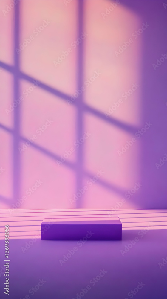 Aufkleber 3d render of purple platform with window shadow background