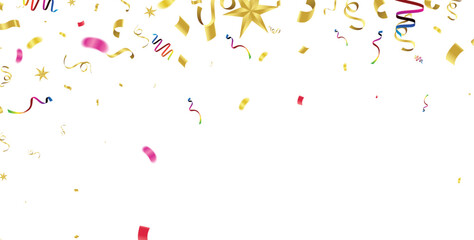 colorful confetti Celebration carnival ribbons. luxury greeting rich card.