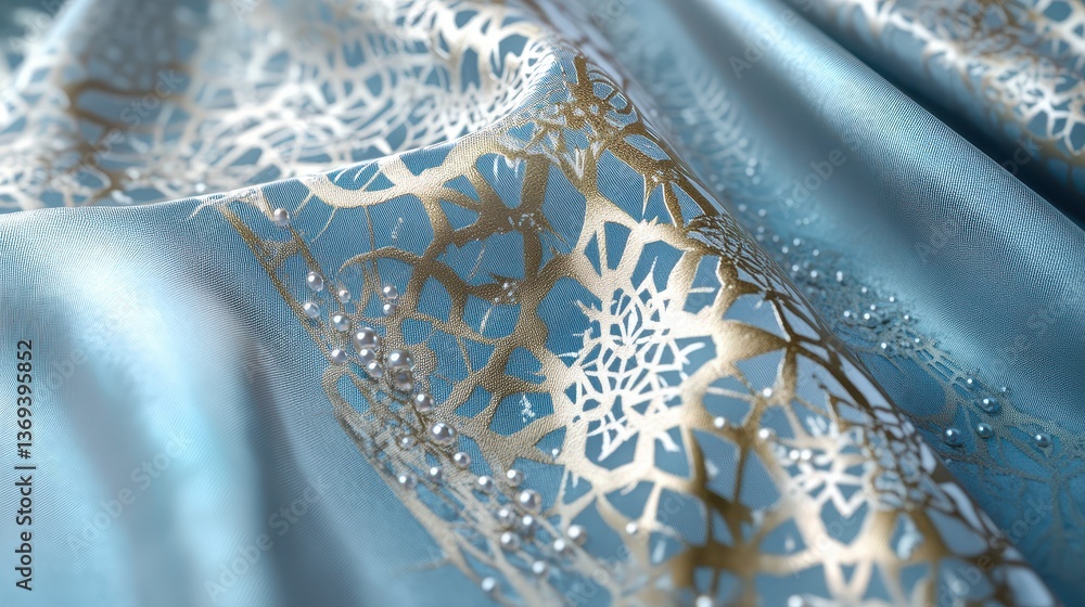 Aufkleber elegant silk fabric in arabian style with intricate patterns and textures perfect for macro photogra