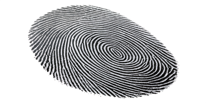 Black and White Fingerprint PNG – Biometric Identification Isolated on Transparent Background