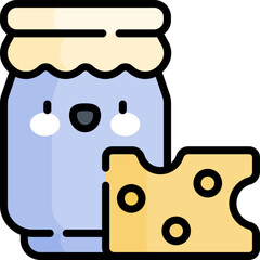 dairy products Illustration on a white background.