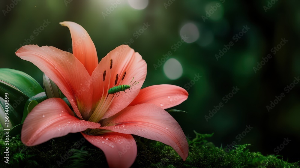 Poster realistic seamless pattern of red flower with intriguing details for nature and floral themes in hig