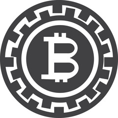 Black and white digital currency icon
