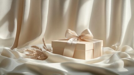 Elegant Gift Box on Soft Fabric