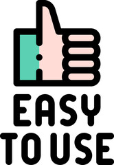 easy to use Illustration on a white background