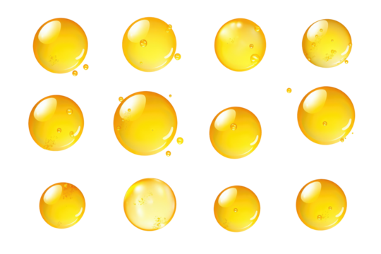 Yellow Bubble Art on transparent background