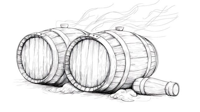 recommend clip art: Smoking Whiskey Barrels Sketch.