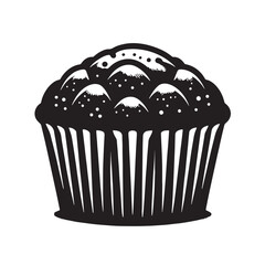 Black Color Muffin Tin Silhouette Vector Illustration, Solid White Background