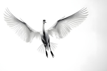 Obraz premium Swan Takes Flight: Wings Spread Wide