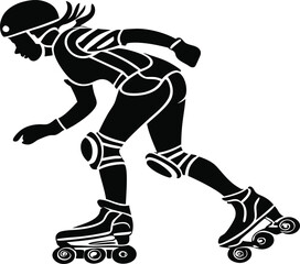 Vector silhouette of a football player in action