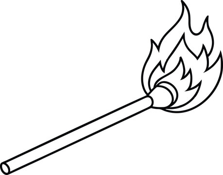 recommend clip art: match outline coloring book page, match line art vector