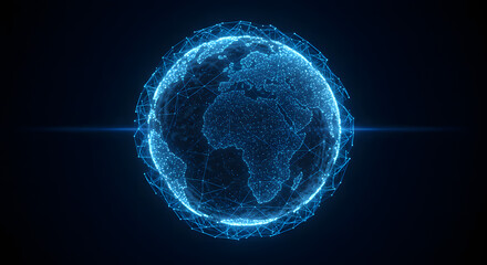 Digital Earth Globe with Network Connections