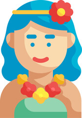 hawaiian Illustration on a white background