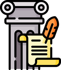 history Illustration on a white background