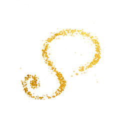Golden Glitter Swirl on Black Backdrop Sparkling Design Element for Creative Projects