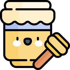 honey jar Illustration on a white background