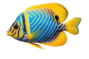 Fototapeta premium Blue Yellow Fish PNG on transparent background