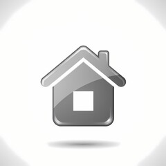 Modern gray house icon on white background  