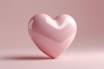 A gentle pink heart, a symbol of love and affection, sits serenely against a soft blush background, radiating warmth and serenity.