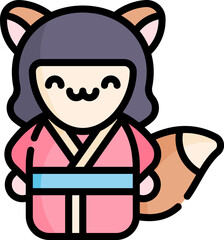 kitsune Illustration on a white background.