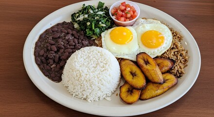 Hearty Breakfast Plate Vibrant Colors Delicious Food. AI Generated