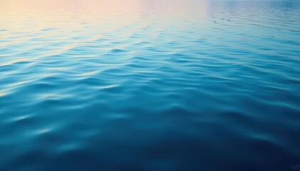 Obraz premium Calm lake surface, ripple patterns radiating outward, still, light, blue