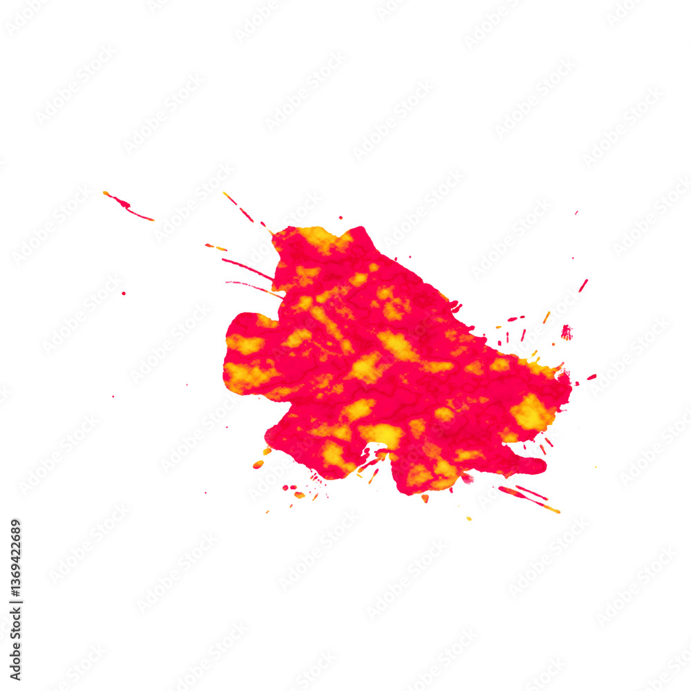 Aufkleber abstract red and yellow splatter on black background artistic design element texture