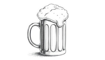 A Frothy Glass of Beer: A Hand-Drawn Illustration