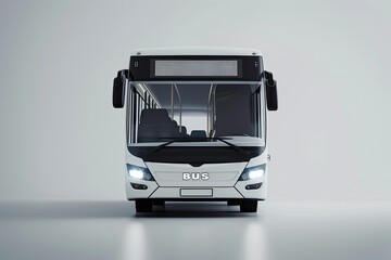 High Definition Image of a White Bus with the Word Bus on the Front