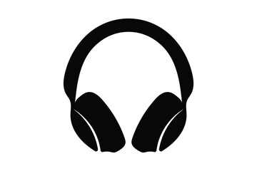 Headphone silhouette vector Minimalist style isolate outline vector illustration