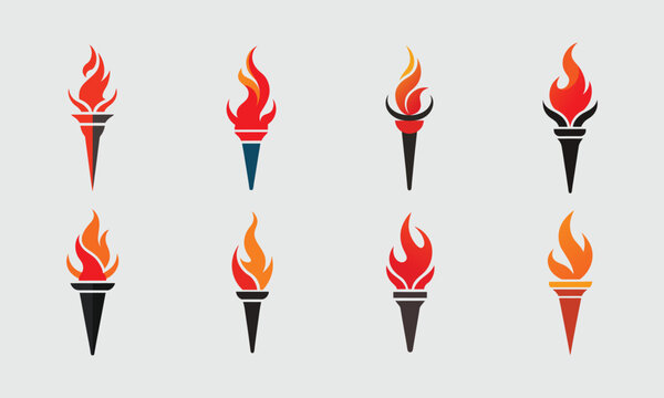 illustration of burning flame fire logo icns