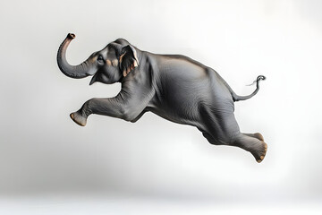 Elephant Leaps Gracefully, Amazing Aerial View