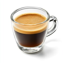 Rich double espresso coffee in glass cup on scale high-quality isolated image for beverage lovers