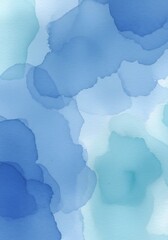 Obraz premium Serene Blue Abstract Ink Wash Painting Soft Light. AI Generated