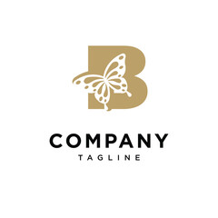Letter B Butterfly Gold Logo Icon Vector © Imam