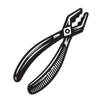 black and white pliers tool clip art preview